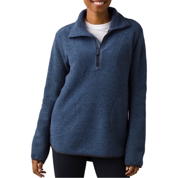 PRANA TRUCKEE WOOL SWEATER TUNIC PULLOVER WOMEN’S Sz S Blue - Picture 1 of 11